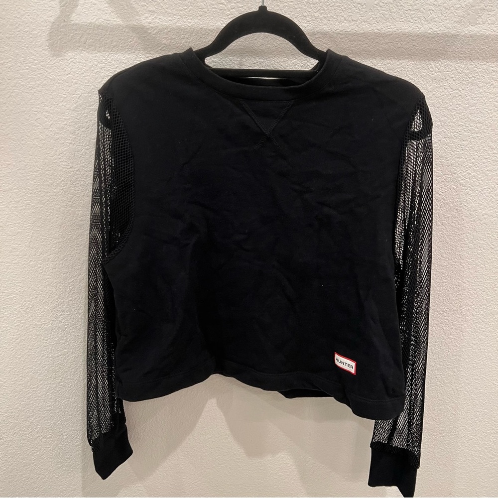 HUNTER FOR TAGER Black Mesh Long Sleeve Sweatshirt